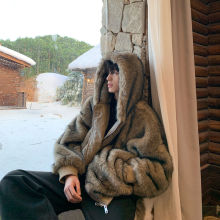 痞帅2025冬季秋冬男士仿狐狸仿皮毛皮外套皮草时尚加厚保暖大衣