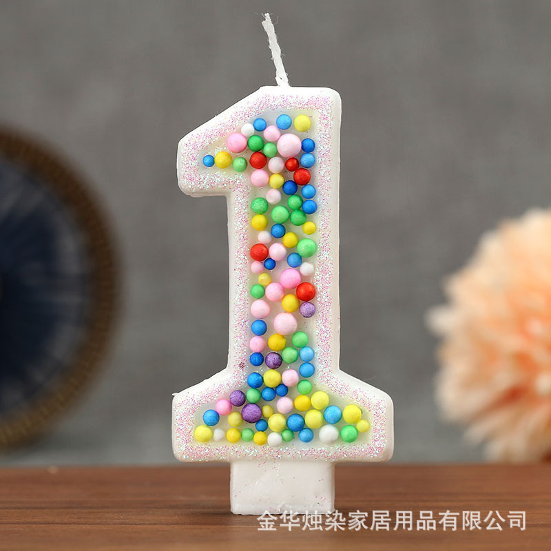 カラフルなボール誕生日キャンドルパーティーパーティーアマゾンホットセールクリエイティブデジタルキャンドルケーキデコレーションギフト|undefined