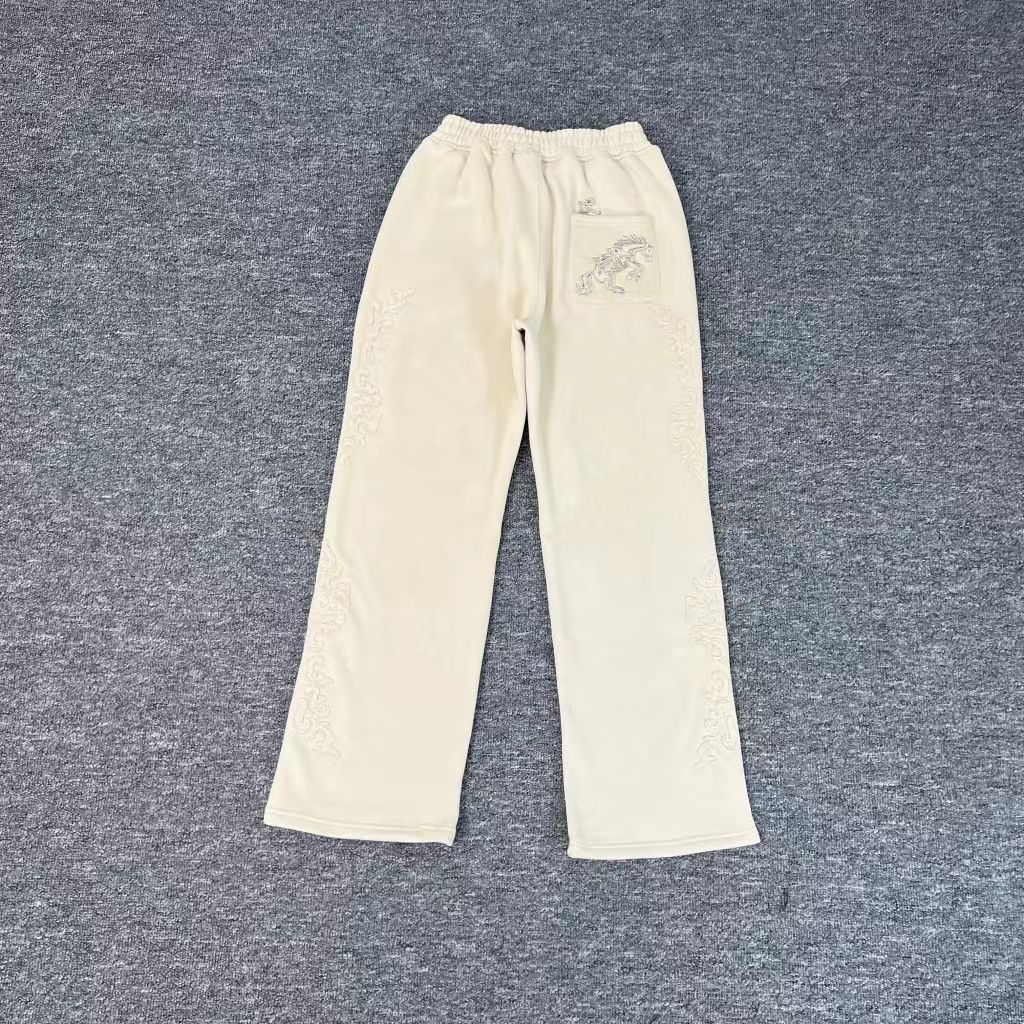 derschutze Blossom Sweatpants Waffle Embroidered Off-White