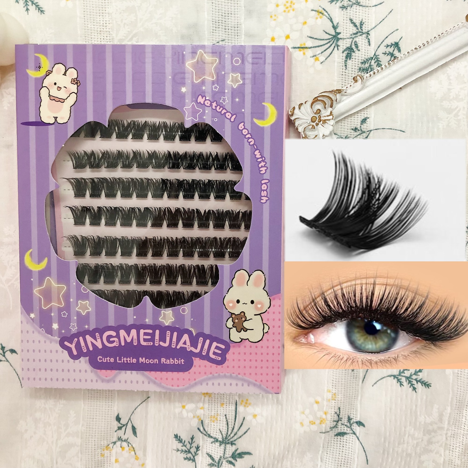 Las pestañas falsas transfronterizas, pestañas falsas segmentadas, adecuadas para el juego de roles, pestañas naturales, pestañas falsas sin pegamento para principiantes.