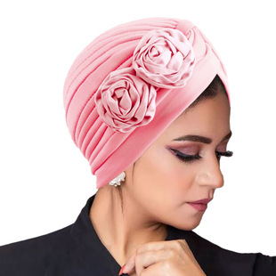 Europe and the United States popular dish flower towel hat Indian hat Muslim head gear hair care cap JDT-12