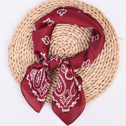 Qianlu new paisley two-color small cashew satin silk 70 silk scarf wholesale small silk scarf