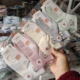 儿童春夏新款网眼低帮运动船袜 卡通可爱1-12岁中大童短筒棉袜子