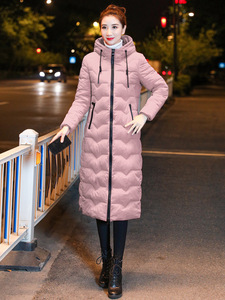 反季韩版棉袄2021新款羽绒棉服女中长款过膝修身棉衣冬天外套加厚
