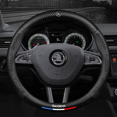 Steering wheel cover — Handle Cover - round-skodablack-38cm