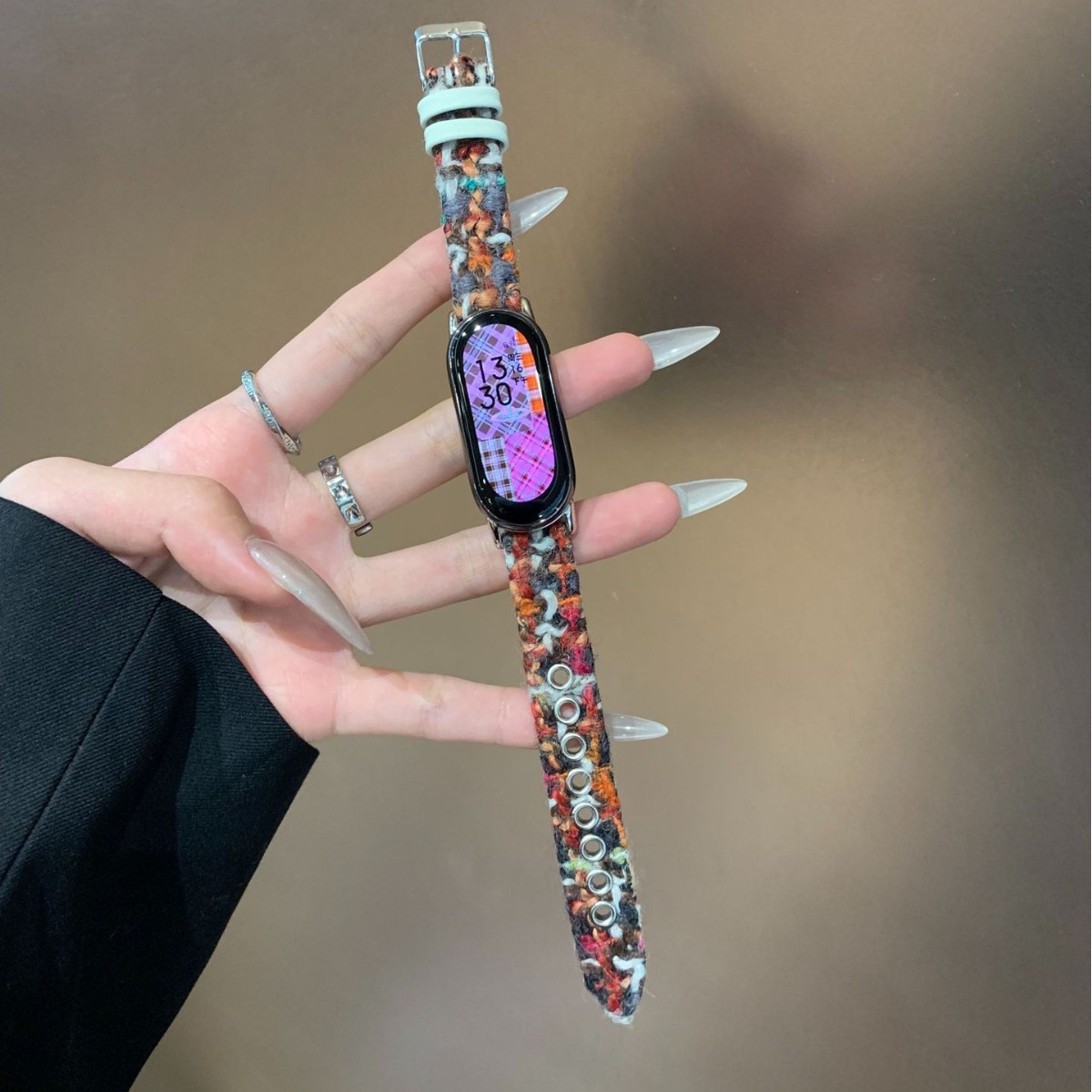 Suitable for Xiaomi 8/9 Bracelet Huawei GT5 Watch watch4pro Strap Women's Autumn and Winter Wool Thin Strap