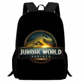 新品印花侏罗纪世界重生学生书包卡通动画双肩背包Jurassic World