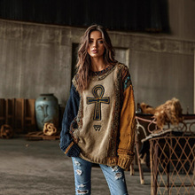 跨境森林设计感毛衣女秋冬新款慵懒风高级感宽松森系针织衫女