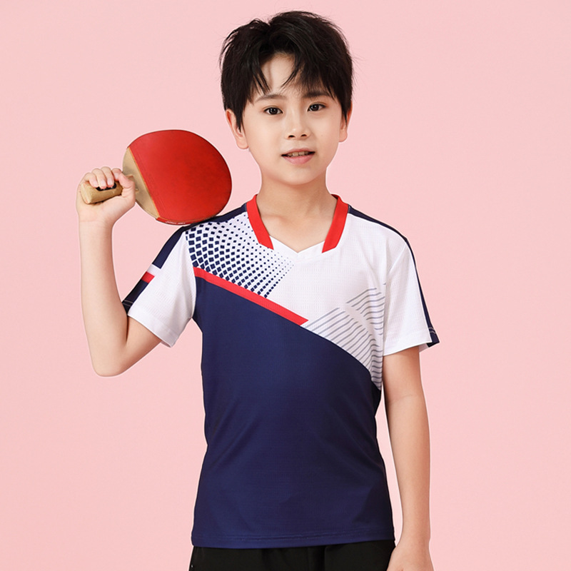 Seco rápido transpirable poliamonio bádminton set hombre y mujer V-cuello chaqueta deportiva para niños logotipo de impresión de adultos