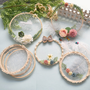Bamboo Products Circle Environment Creative Handmade diy Wreath Wall Hanging Ornaments Kindergarten Ring Creation Decoration Hanging Material