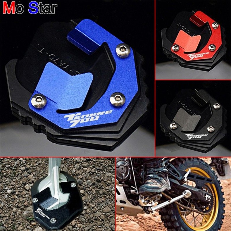 Suitable for Yamaha Tenere700 19-23 Modified Aluminum Alloy Side Support Stand with Enlarged Base and Widened Pad