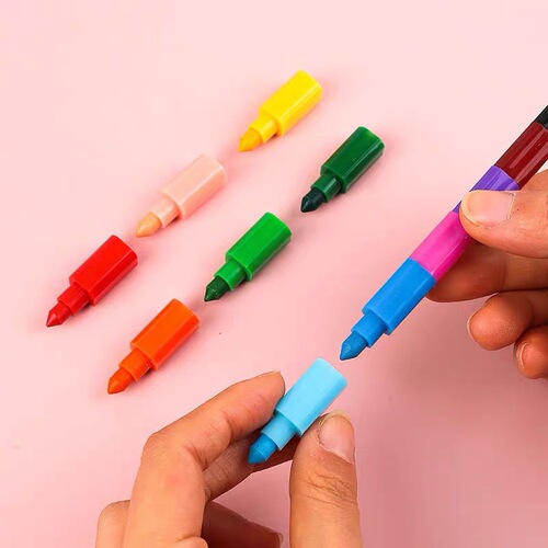 Creative Building Blocks, Connectable and Colorable Pencils, 12 Colors, Square, Detachable, Doodle Pens, Children's Color-Filling Pens, Stationery Wholesale