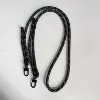 Double adjustment-double hook lanyard-black and white pattern
