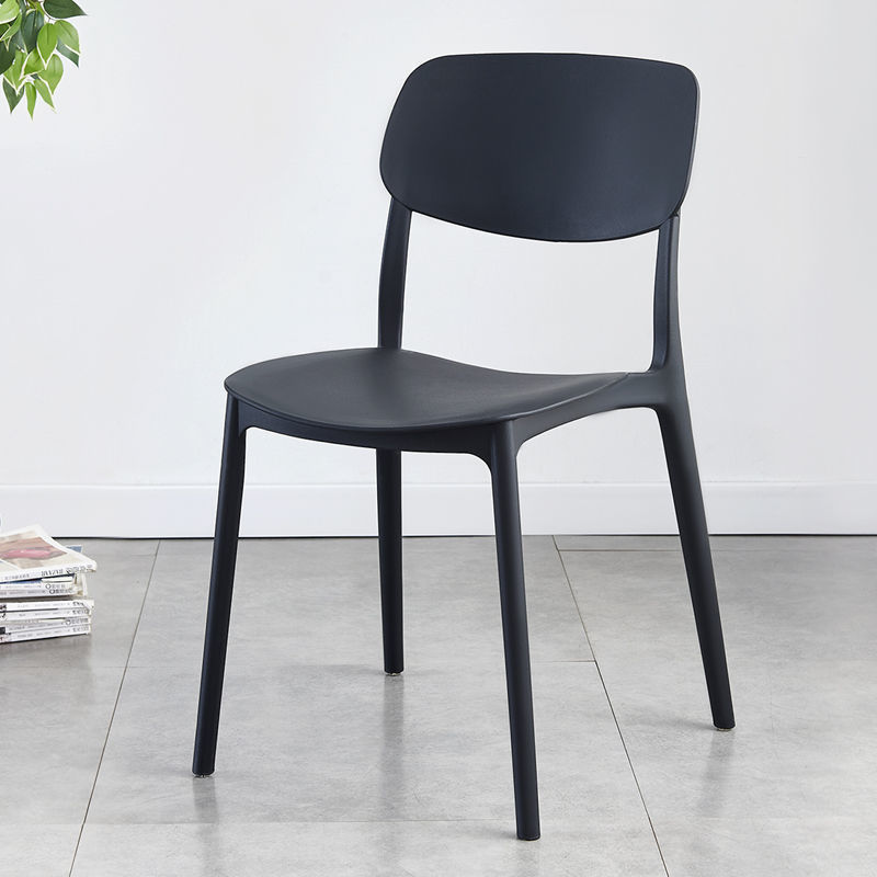 Sillas de plástico apilables respaldadas sillas de mesa de comedor gruesas taburetes de escritorio caseros plegables sillas de comedor nórdicas simples