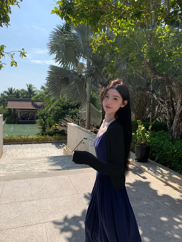 alex stevens慵懒风针织开衫女秋季外套薄款中长款外搭羊毛衫上衣|undefined