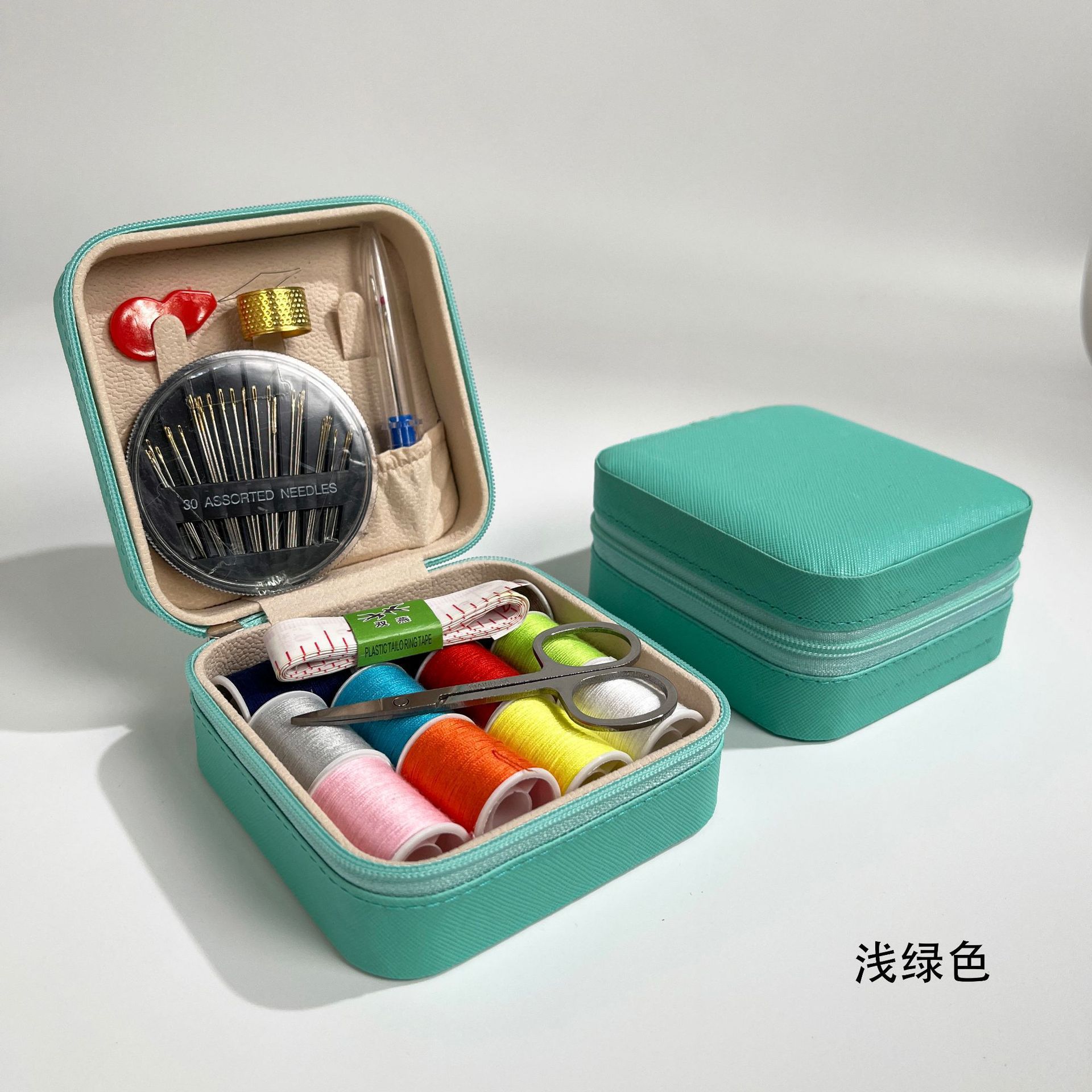 Kit de caja de aguja transfronteriza herramienta de coser doméstica aguja de coser de viaje portátil aguja de coser paquete de 27 piezas