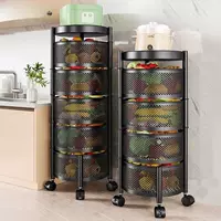 Кухонная многофункциональная вращающаяся полка для хранения, бытовая напольная многослойная тележка для закусок, корзина для хранения фруктов и овощей