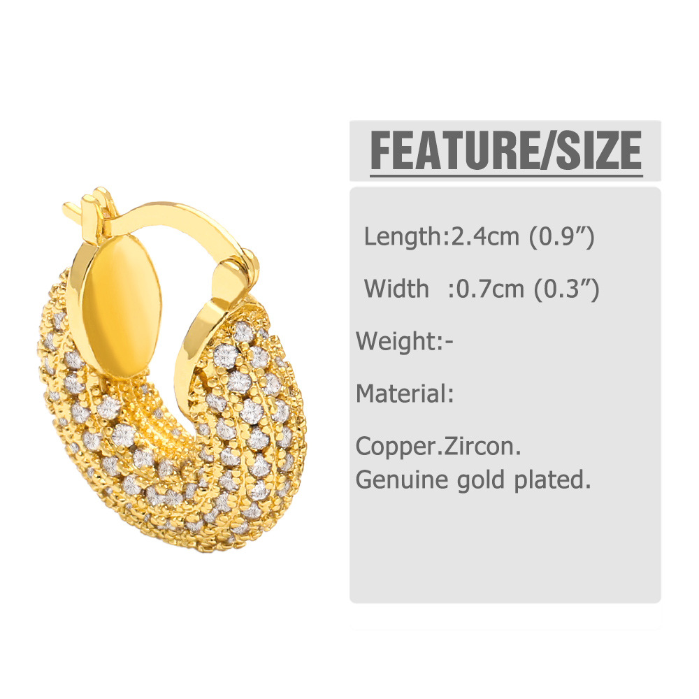 Fashion Geometric Copper Earrings Zircon Copper Earrings
