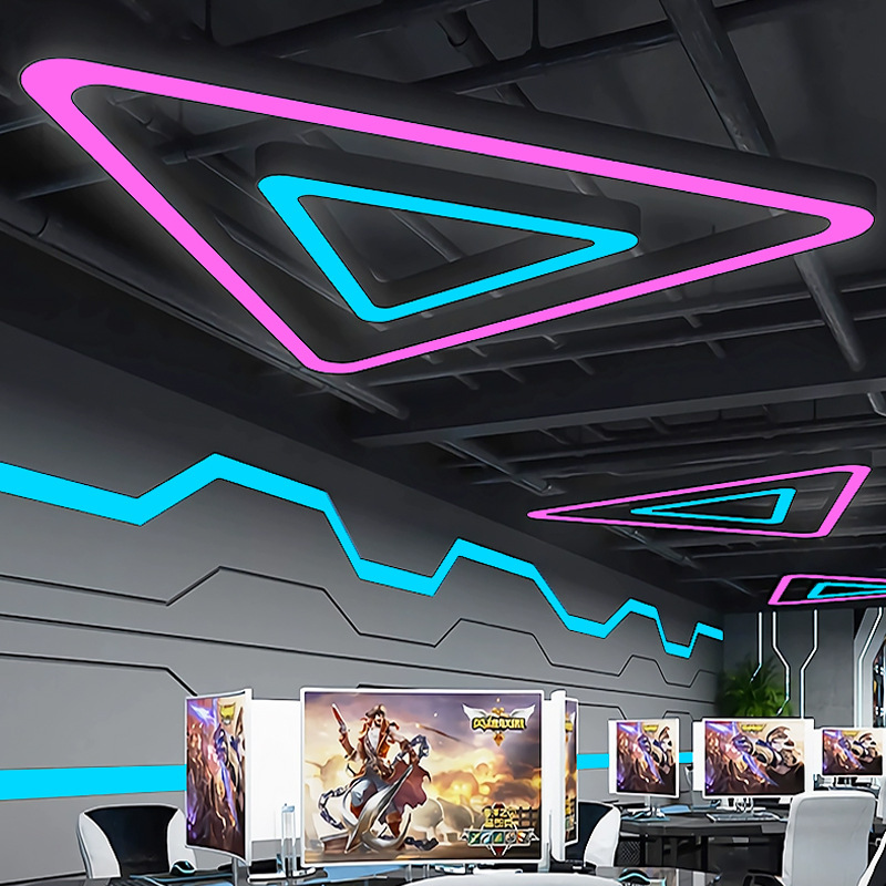 Oficina de supermercado triangular gimnasio ciudad de juegos de baile lámpara de lámpara de forma especial condujo lámpara comercial