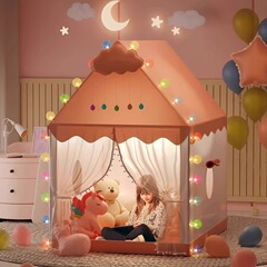 子供の室内のテントのゲーム屋の王女の室内のテントはベッドの睡眠の神器の女の子のゲーム屋の城の家を分けることができます。