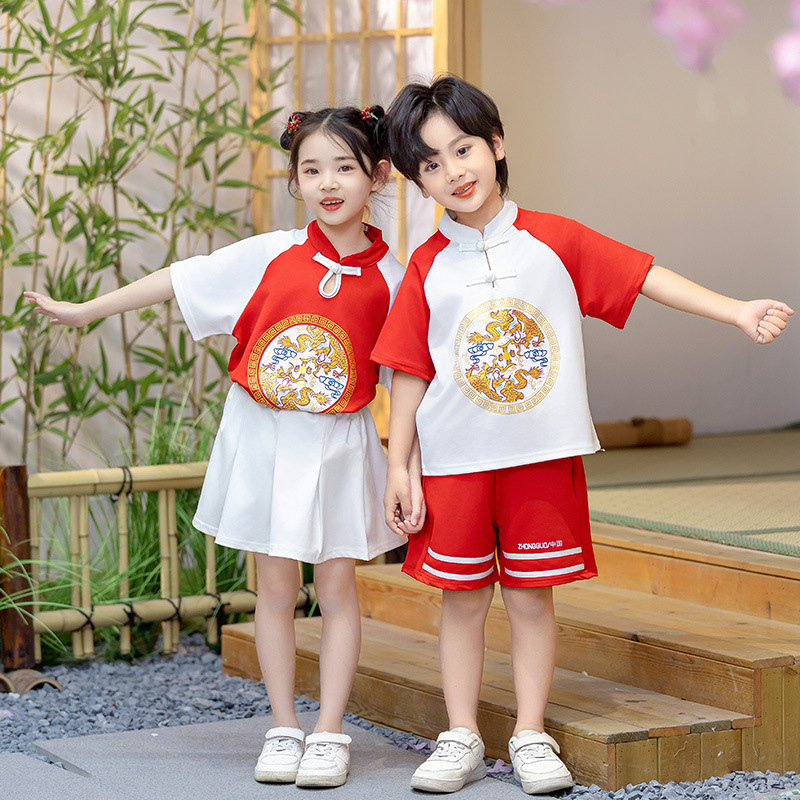 Children's Sports Meeting Hanfu Performance Uniforms, June 1st Children's Day Cheer Team Outfits, Kindergarten Class Uniforms, Chinese Style