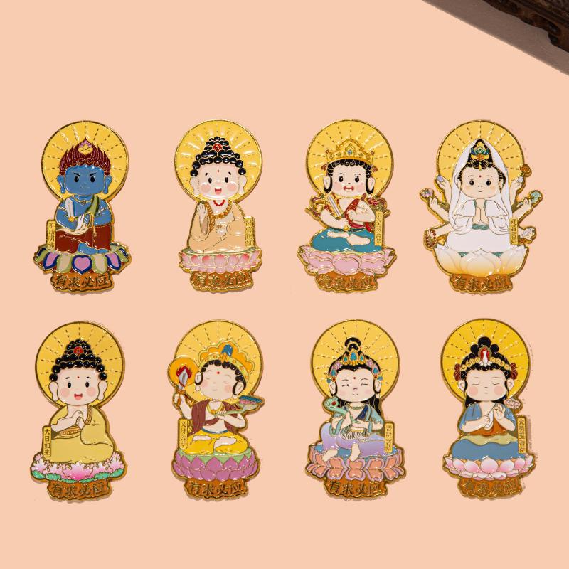 新中式国潮祈福八大守护神冰箱贴文创景区寺庙磁吸贴纪念工艺品|undefined