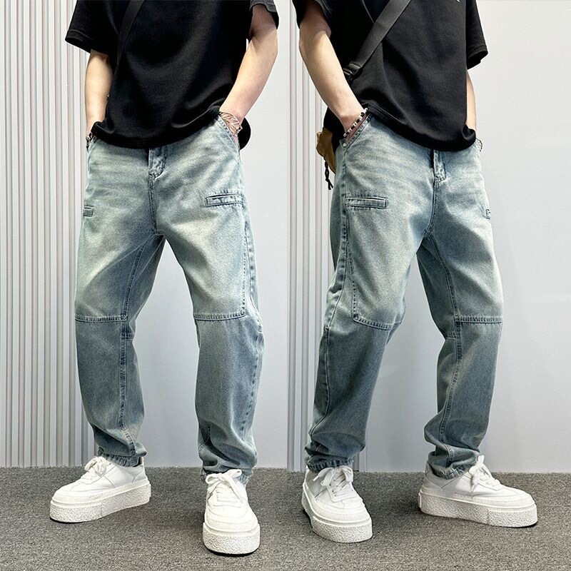 Simon Lainer 2026 New Style Three-Dimensional Cut Washed Denim Jeans for Men, Summer Thin Trendy Loose Straight Pants for Men Simon Lainer 2026 New Style Three-Dimensional Cut Washed Denim Jeans for Men, Summer Thin Trendy Loose Straight Pants for Men