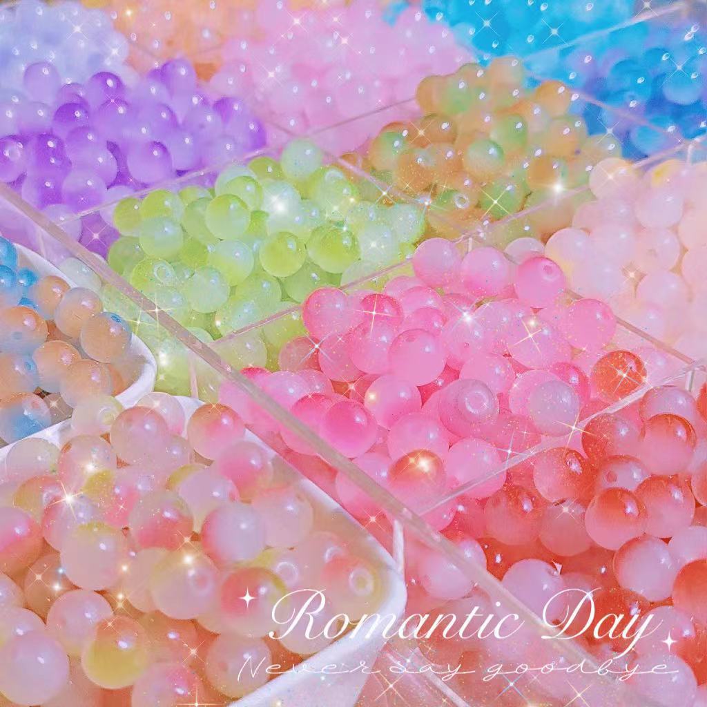 100 PCS/Package Glass Solid Color DIY Jewelry Accessories Beads