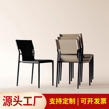 餐椅家用轻奢北欧餐桌椅子客厅餐厅办公接待椅休闲靠背椅马鞍皮椅