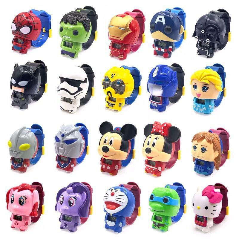 Children's Cartoon Toy Electronic Telescopic Watch Transformation Anime Electronic Watch Boys Girls Toy Electronic Watch