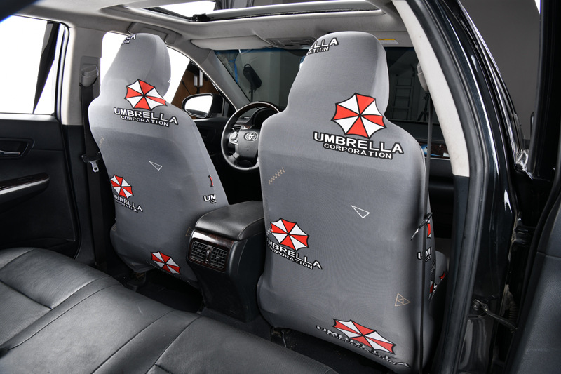 Fabric car elastic seat cover, non-slip, full coverage, thin model, front row driver and passenger seat cushion cover, one-piece dust cover