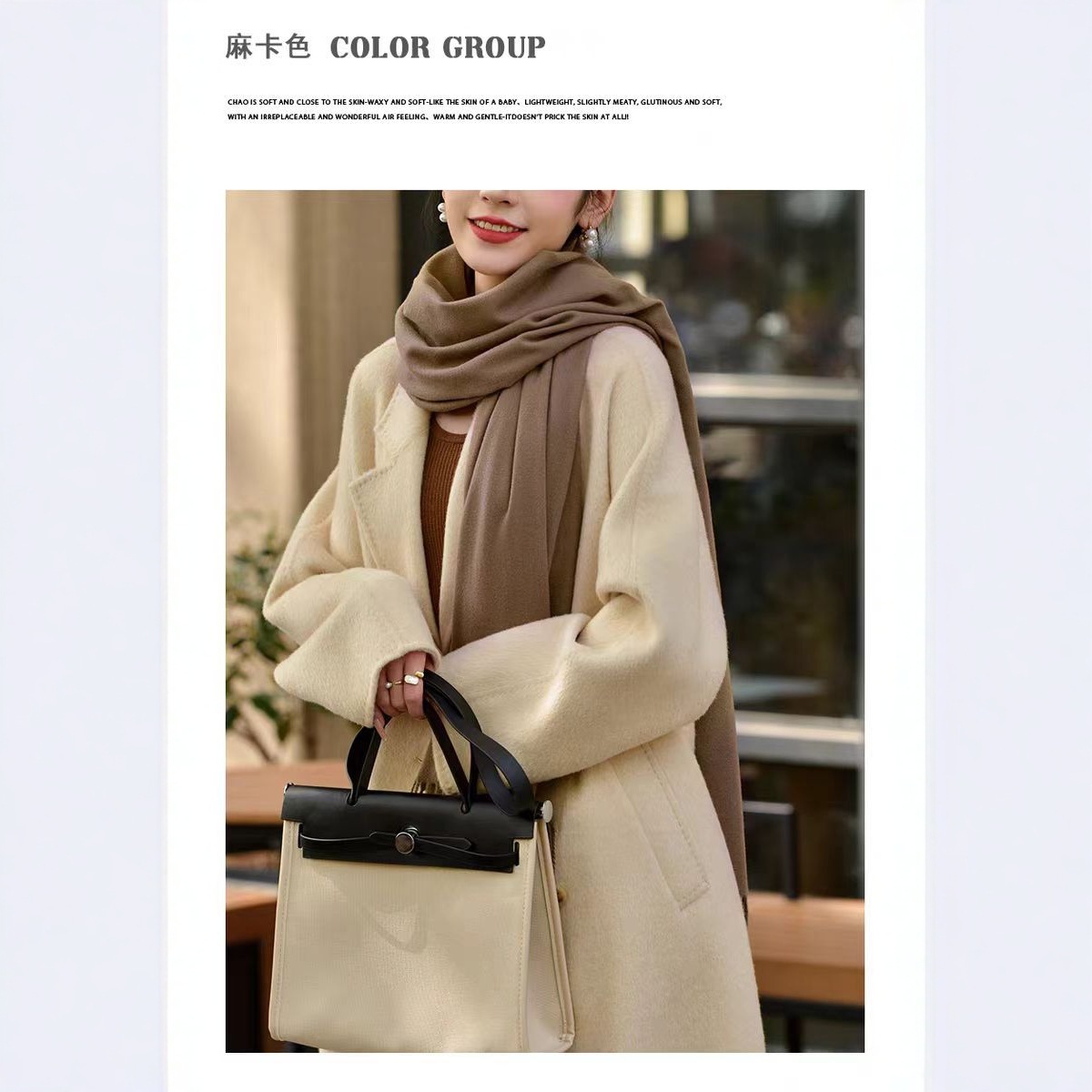 260g coreano de color sólido imitación bufandas de cashmere gruesas bufandas de estudiantes calientes con bordas parejas con el mismo bufandas de pañuelo