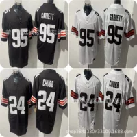 НФЛ Новый Brown Brown Team 24 # CHUBB 95 # GARRETT Легендарный костюм с вышивкой трех поколений C