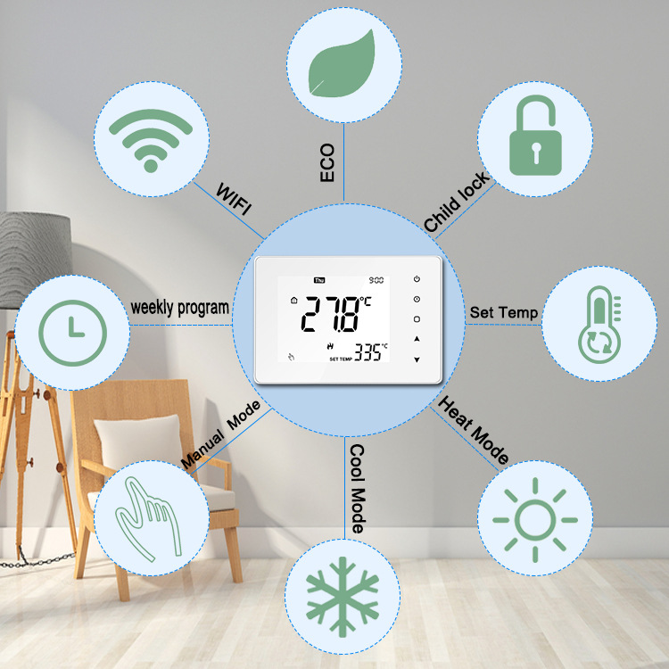 工厂直销电地暖温控器电热膜发热电缆发热网席发热瓷砖电加热