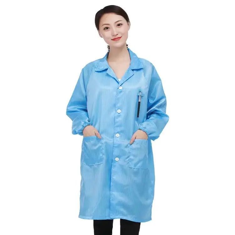 静电衣服防尘无尘工作服电子厂蓝色白色车间男女防静电大褂防护服|undefined