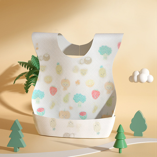 Baby disposable bibs, children's portable saliva napkins when eating out, cartoon clean and washable non-woven rice bags