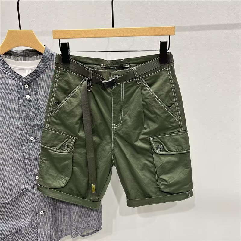 Claw Pants Summer Textile Washed Men's Casual Shorts Trendy Men's Japanese-style Solid Color Trendy All-match Slim-fit Pants