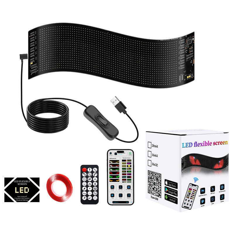 Pantalla LED flexible para camión, con efecto de ojo de diablo, control Bluetooth y luces dinámicas