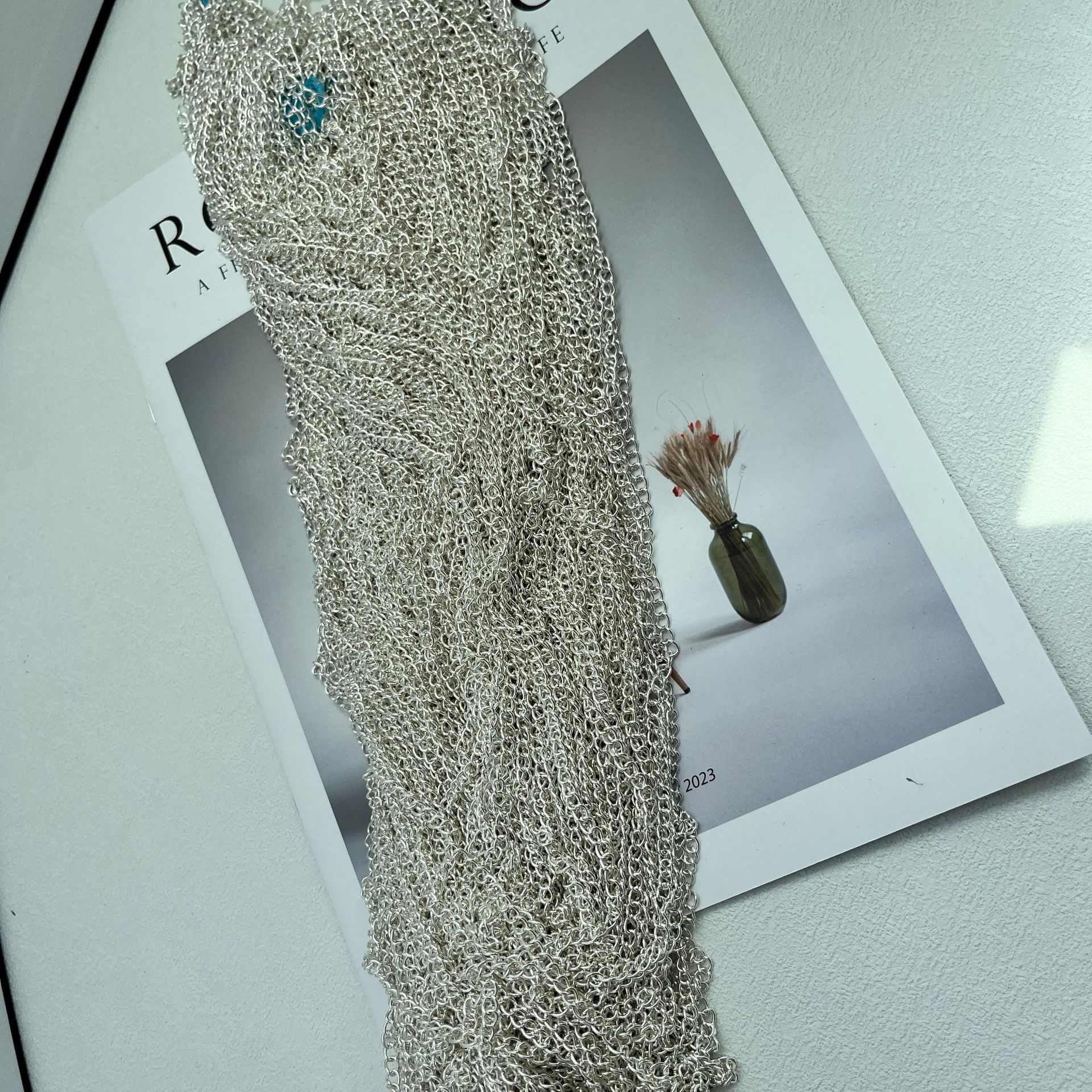 cadena de cifrado DIY collar pulsera orejas accesorios materiales cadena de metal cadena de cifrado cadena de extensión cadena de torsión al por mayor