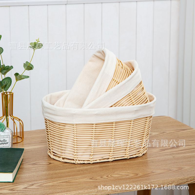 Canasta de almacenamiento de artículos diversos de escritorio caja de almacenamiento moderna simple canasta de almacenamiento de ratán como canasta de almacenamiento tejida rectangular para el hogar