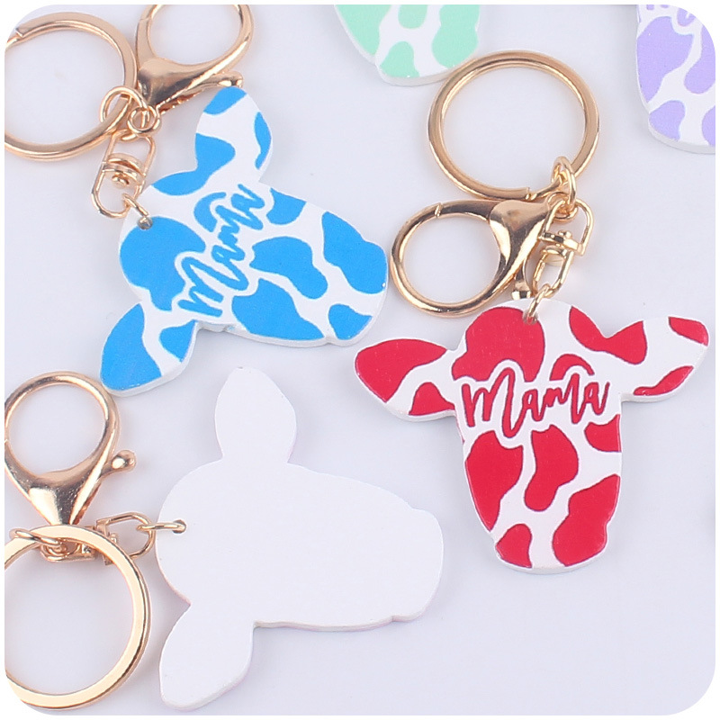 Cartoon Style Letter Wood Mother's Day Unisex Bag Pendant Keychain display picture 2