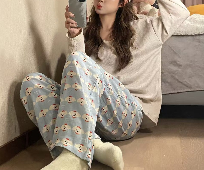 [5 días de preventa] [Pantalones de seda de algodón] Pantalones de pijama de seda de algodón para mujer