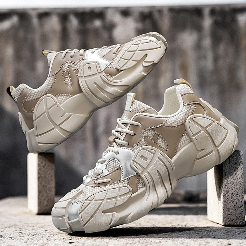 Estación europea zapatos de hombre de cuatro estaciones, zapatos deportivos casuales transpirables de tejido volador de verano, zapatos de suela gruesa para estudiantes de todo fósforo