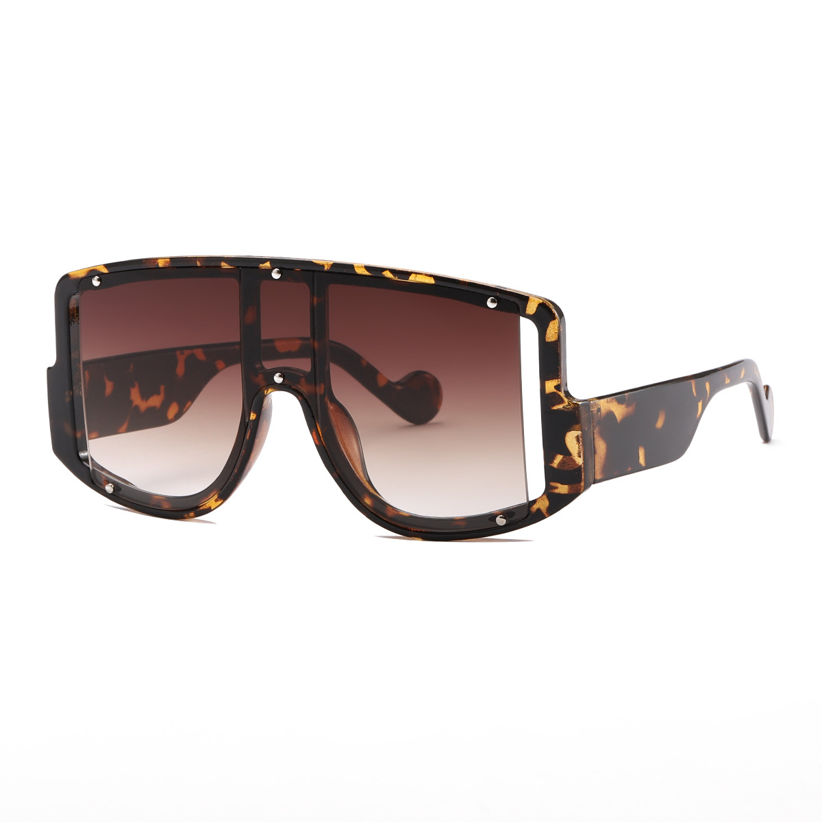 Nuevas gafas de sol punk de una sola pieza 8263 gafas de sol de remache de moda europea y americana gafas de sol de Marco grande transfronterizo de las mujeres