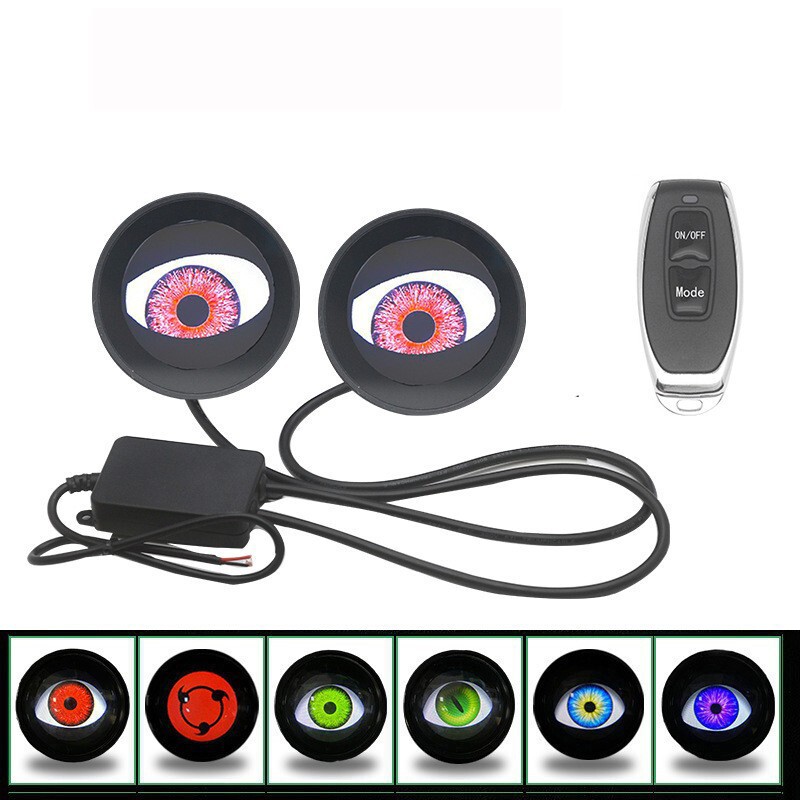 悪魔の目灯ledダイナミック自動車レンズヘッドライト雰囲気灯改造通用自動車オートバイレンズヘッドライト|undefined
