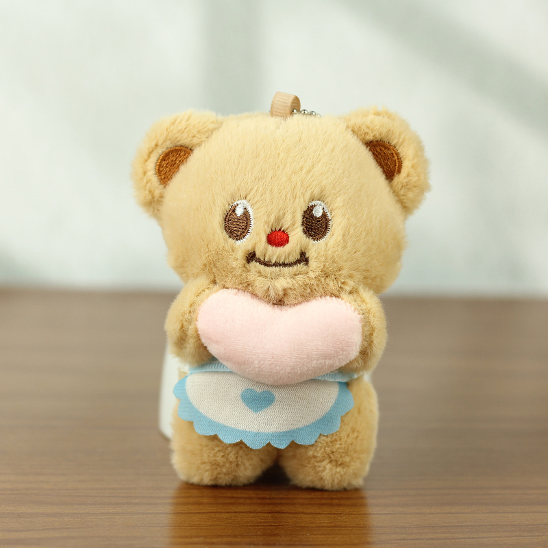Red celebridad amor mantequilla oso muñeca colgante bolsas escolares muñeca de peluche de dibujos animados pequeña muñeca colgante llavero