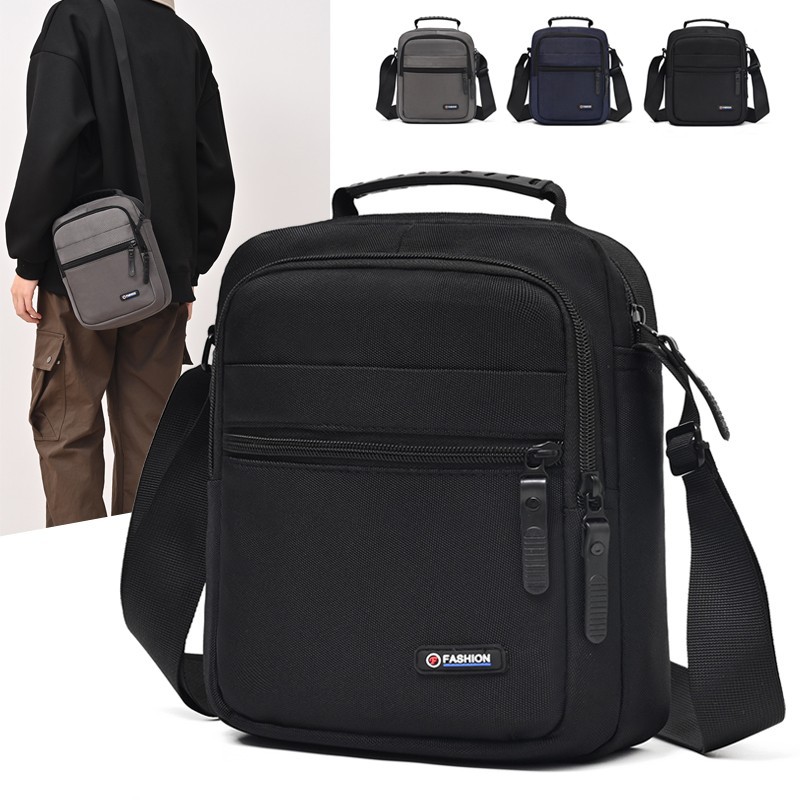 Men's Shoulder Bag Korean Style Casual Large-Capacity Multi-Layer Cross-Body Bag for Men and Women New Business Wallet Mobile Phone Bag