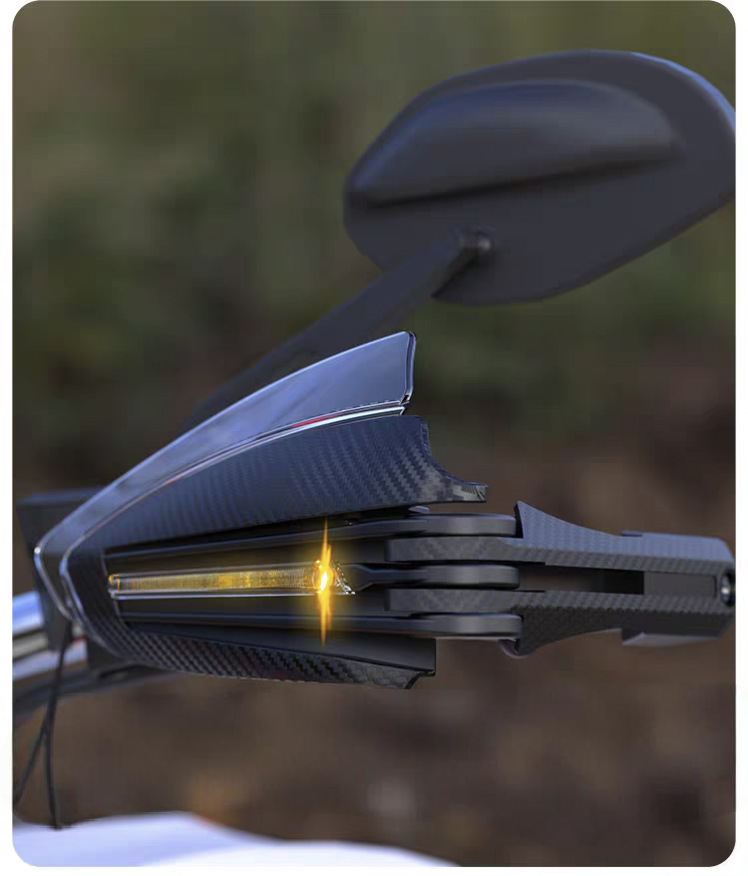 Motorcycle Modification Accessories with Led Light Hand Guard Bow, Universal Windshield Hand Guard Lampshade, Anti-Fall and Windproof Hand Guard