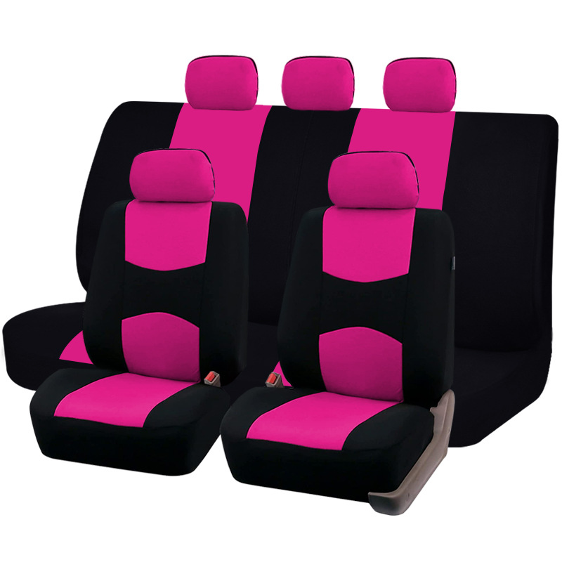 Funda de asiento de coche de tela de poliéster neutral a la moda para las cuatro estaciones, funda protectora a cuadros para asiento, asiento suave transpirable resistente al desgaste