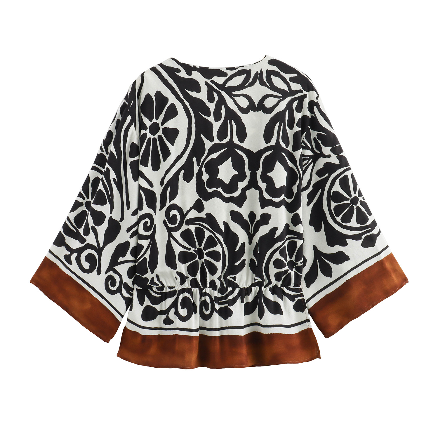 Ženski komplet kratkih hlač s potiskom in papirnato vrečko za poletje 2024_voghion.com